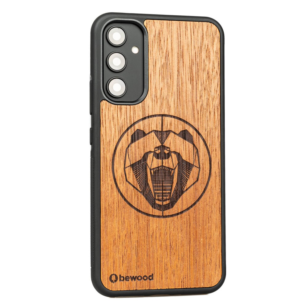 Drewniane Etui Bewood na Samsung Galaxy A34 5G NIEDŹWIEDŹ MERBAU (2)