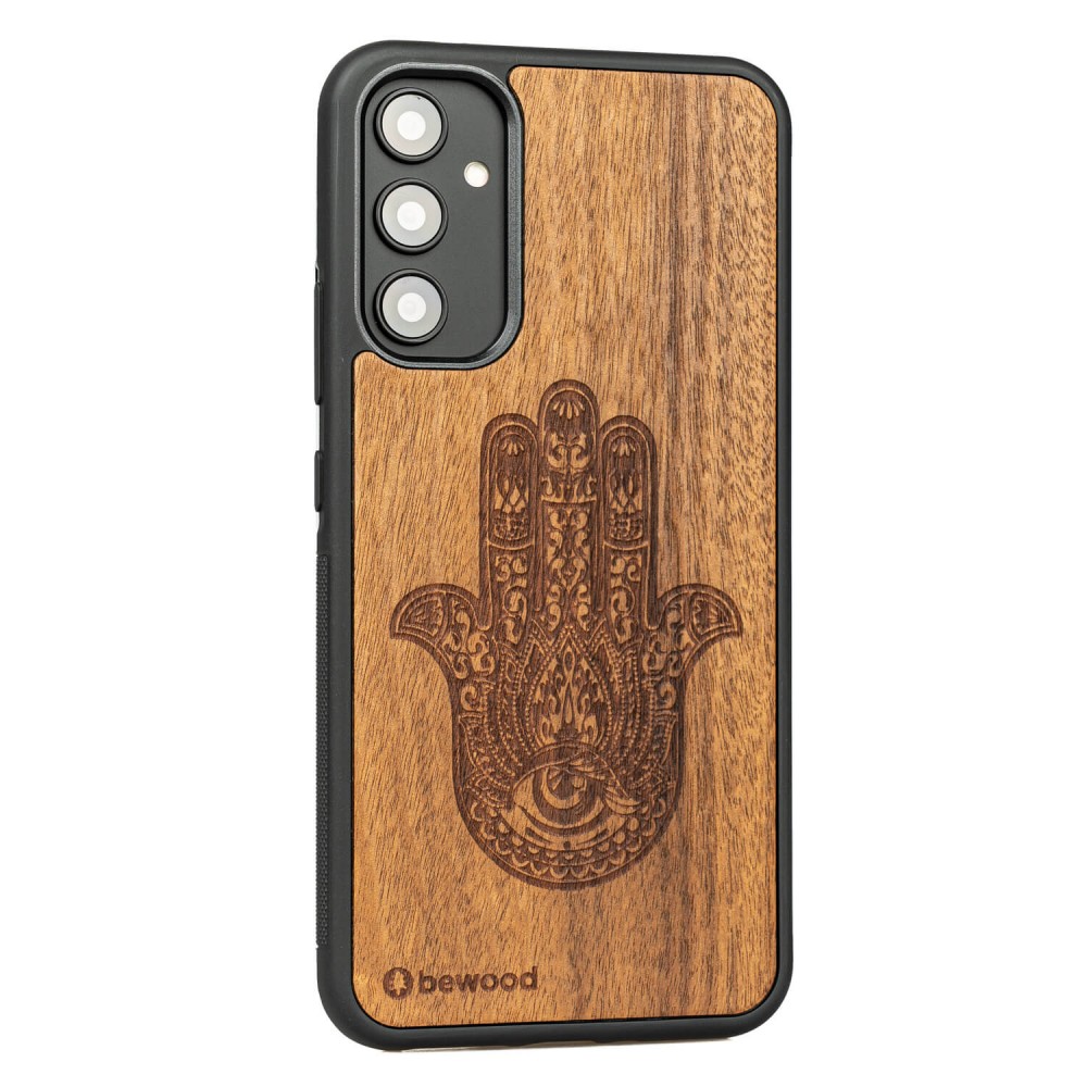 Drewniane Etui Bewood na Samsung Galaxy A34 5G HAMSA IMBUIA (2)