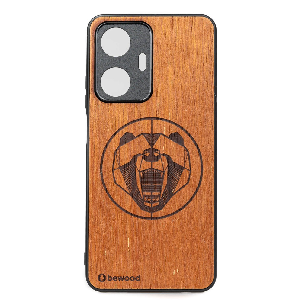 Drewniane Etui Bewood Realme C55 NIEDŹWIEDŹ MERBAU (1)