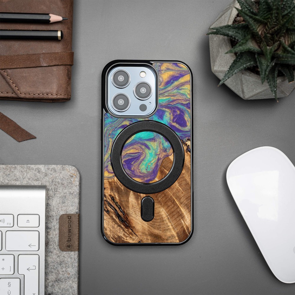 Etui Bewood Unique na iPhone 14 Pro - Planets - Merkury z MagSafe (3)