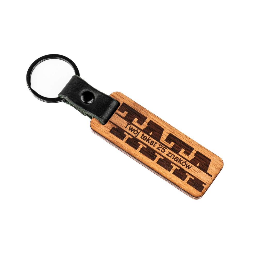 Drewniany Personalizowany Brelok Leather - Tata (6)