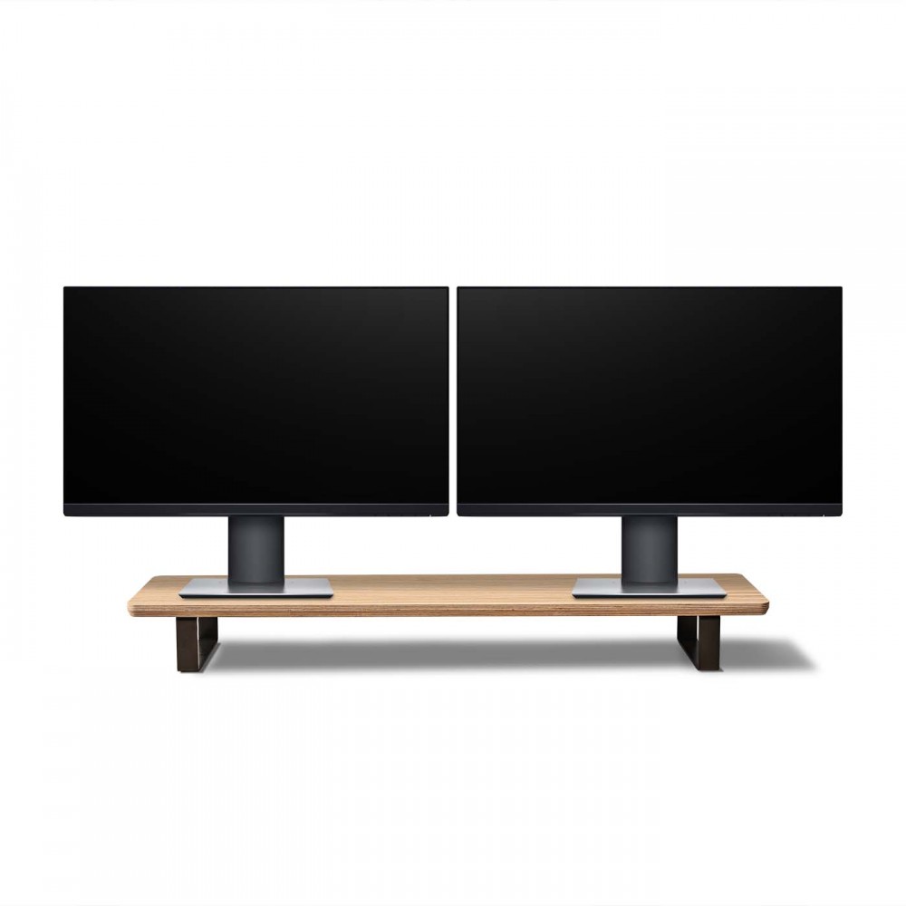 Podstawka pod monitor Bewood - Black - Dąb - Long (1)