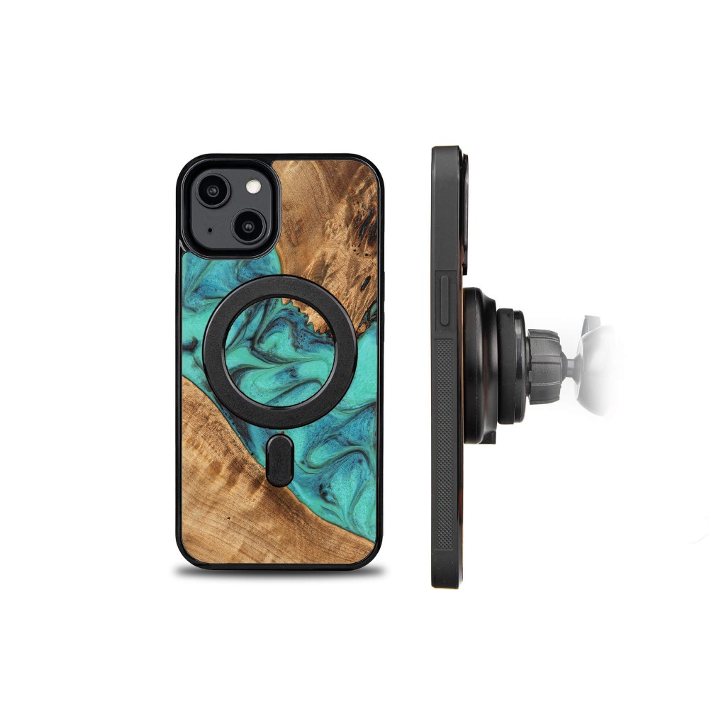 Etui Bewood Unique na iPhone 14 - Turquoise z MagSafe (2)