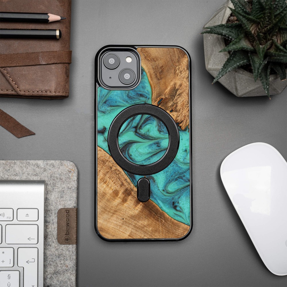 Etui Bewood Unique na iPhone 14 Plus - Turquoise z MagSafe (3)