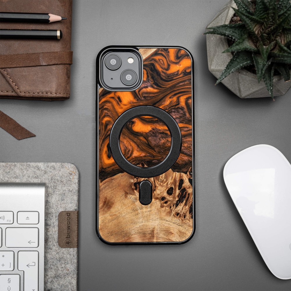 Etui Bewood Unique na iPhone 14 Plus - Orange z MagSafe (3)