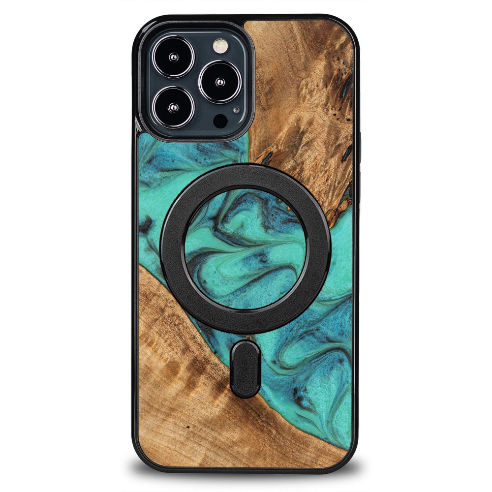 Etui Bewood Unique na iPhone 13 Pro Max - Turquoise z MagSafe (1)