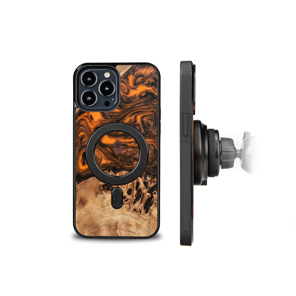 Bewood Resin Case - iPhone 13 Pro Max - Orange - MagSafe (2)