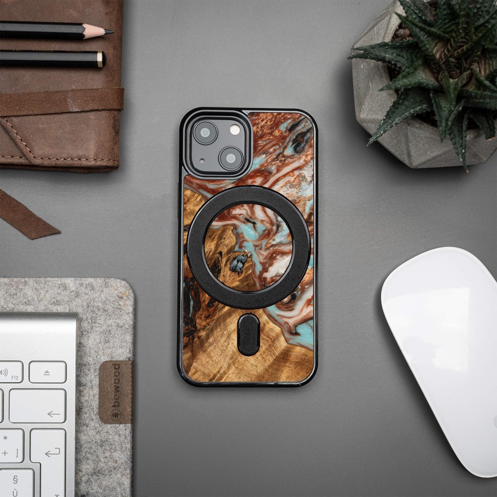 Etui Bewood Unique na iPhone 13 Mini - Planets - Jowisz z MagSafe (3)