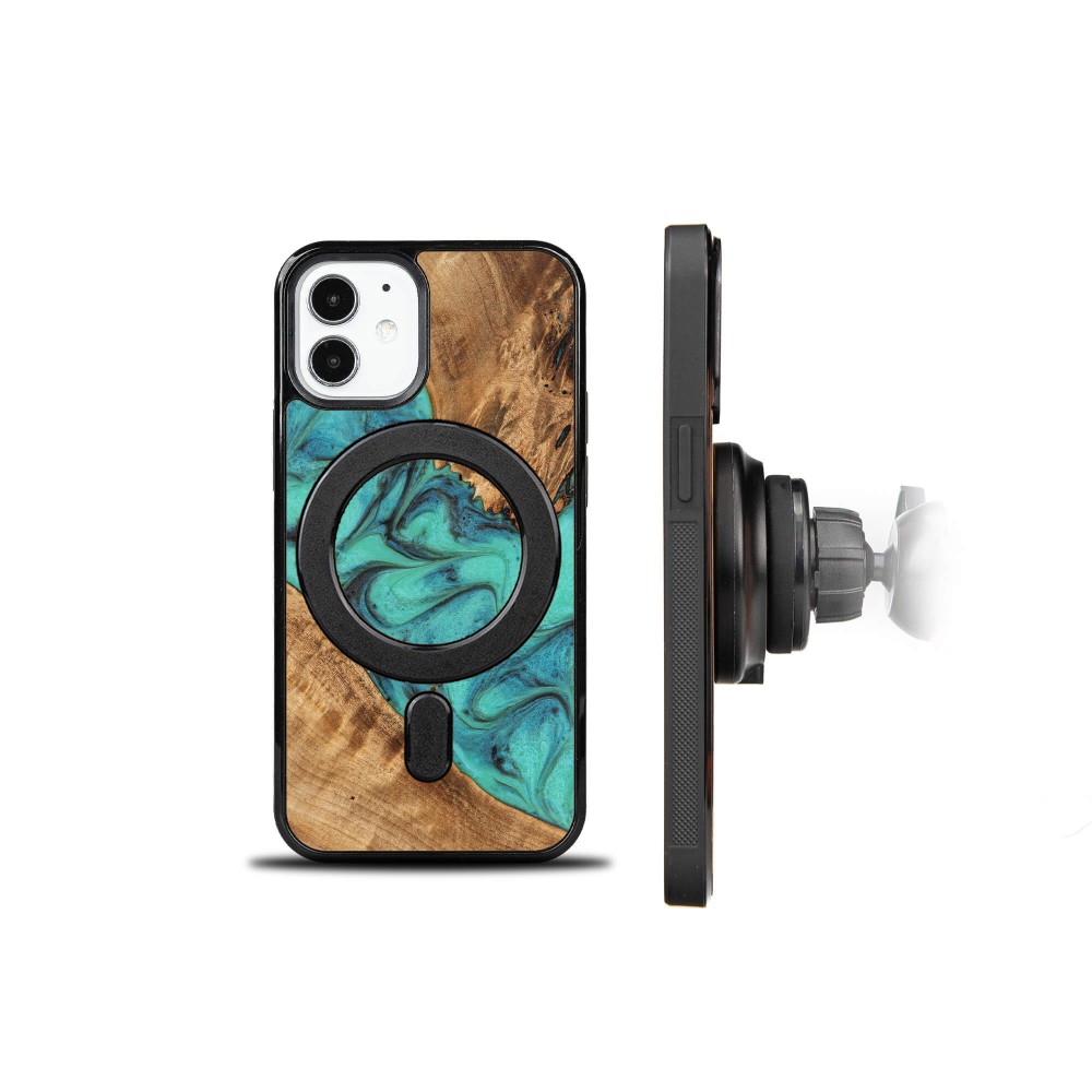 Etui Bewood Unique na iPhone 12 Mini - Turquoise z MagSafe (2)