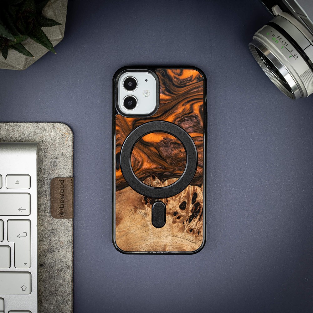 Etui Bewood Unique na iPhone 12 Mini - Orange z MagSafe (3)