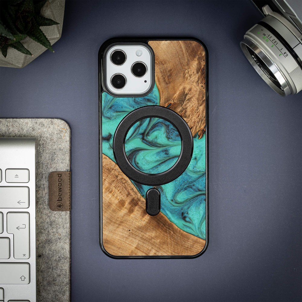 Etui Bewood Unique na iPhone 12 Pro Max - Turquoise z MagSafe (3)