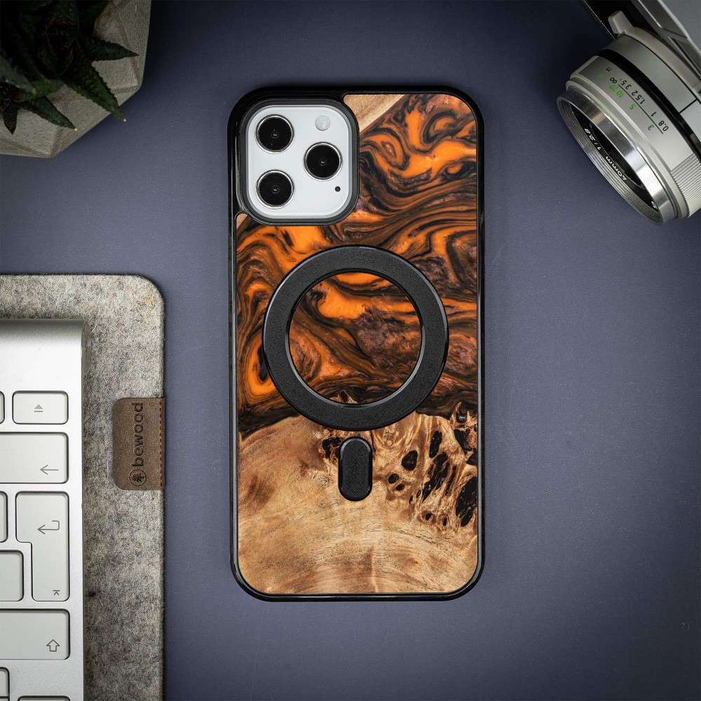 Etui Bewood Unique na iPhone 12 Pro Max - Orange z MagSafe (3)