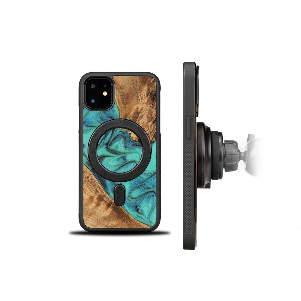 Etui Bewood Unique na iPhone 11 - Turquoise z MagSafe (2)