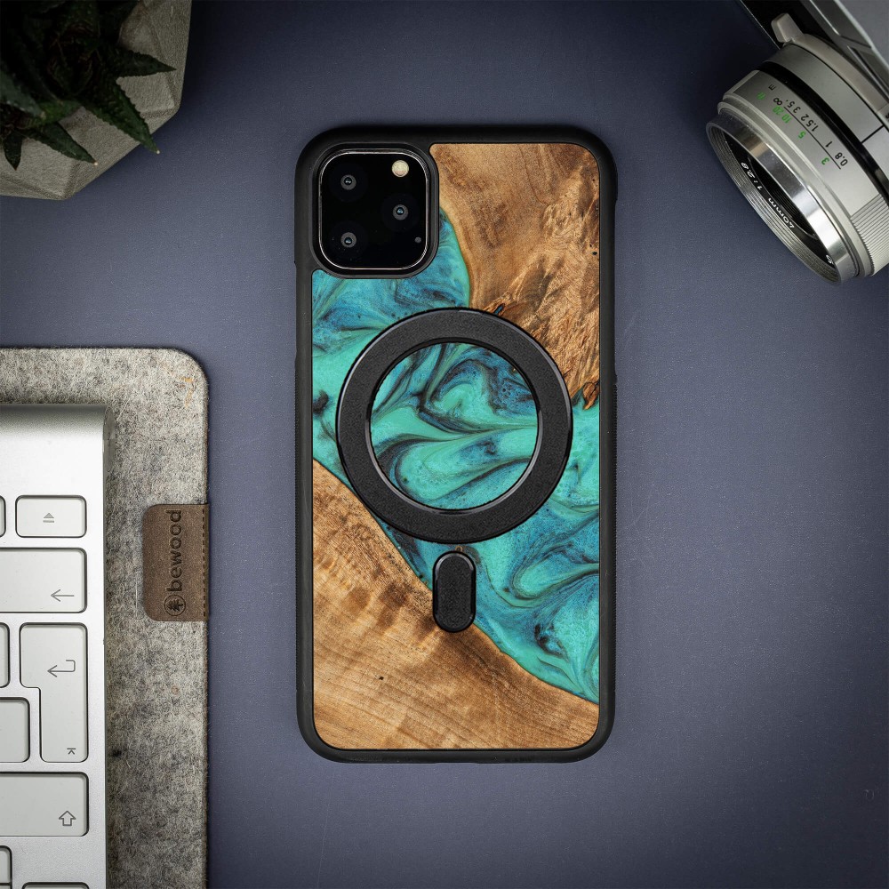 Etui Bewood Unique na iPhone 11 Pro Max - Turquoise z MagSafe (3)