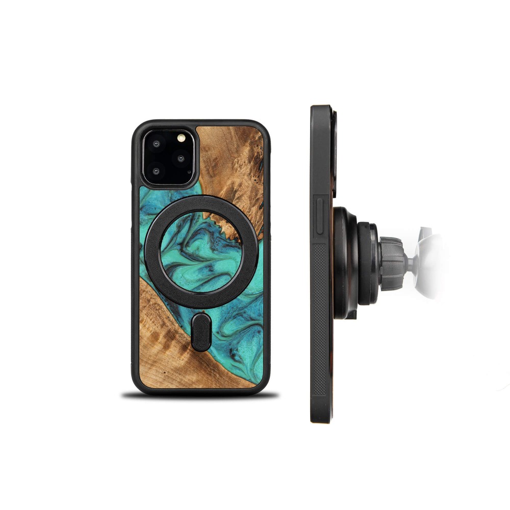 Etui Bewood Unique na iPhone 11 Pro - Turquoise z MagSafe (2)