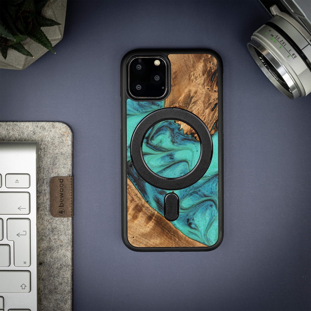 Etui Bewood Unique na iPhone 11 Pro - Turquoise z MagSafe (3)