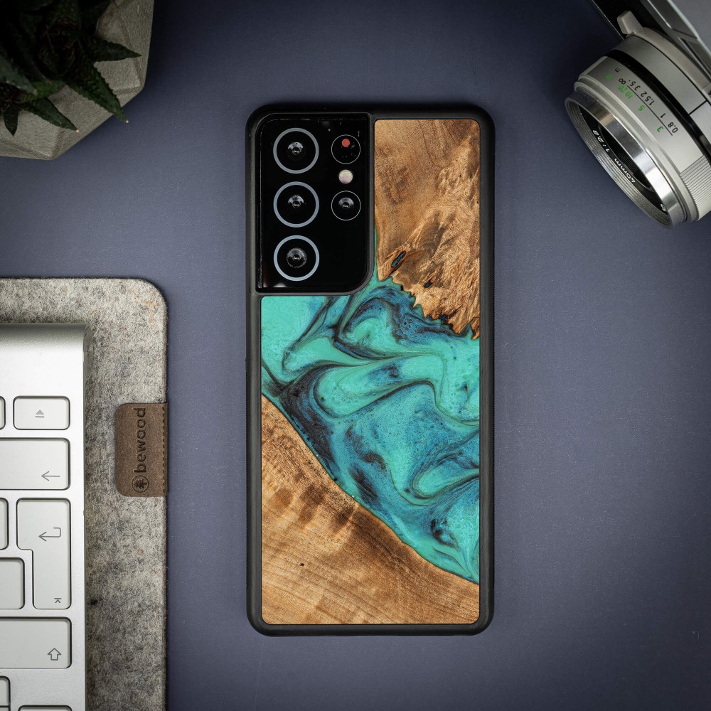 Etui Bewood Unique na Samsung Galaxy S21 Ultra - Turquoise (3)