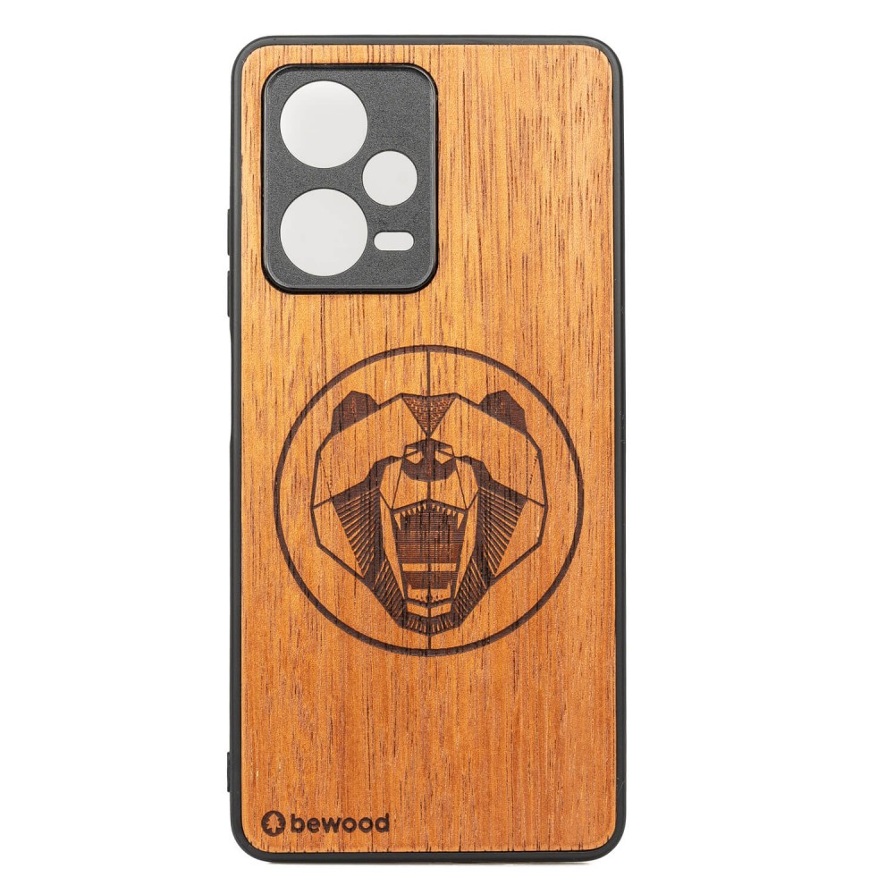 Drewniane Etui Bewood Redmi Note 12 5G NIEDŹWIEDŹ MERBAU (1)