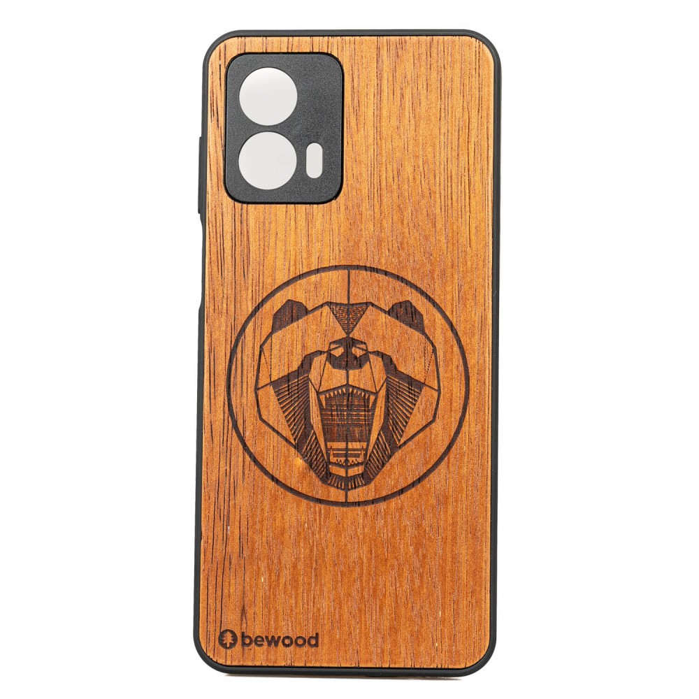 Drewniane Etui Bewood Motorola G73 5G NIEDŹWIEDŹ MERBAU (1)