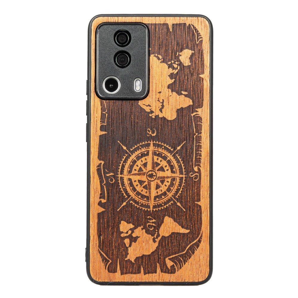 Drewniane Etui Bewood Xiaomi 13 Lite RÓŻA WIATRÓW MERBAU (1)