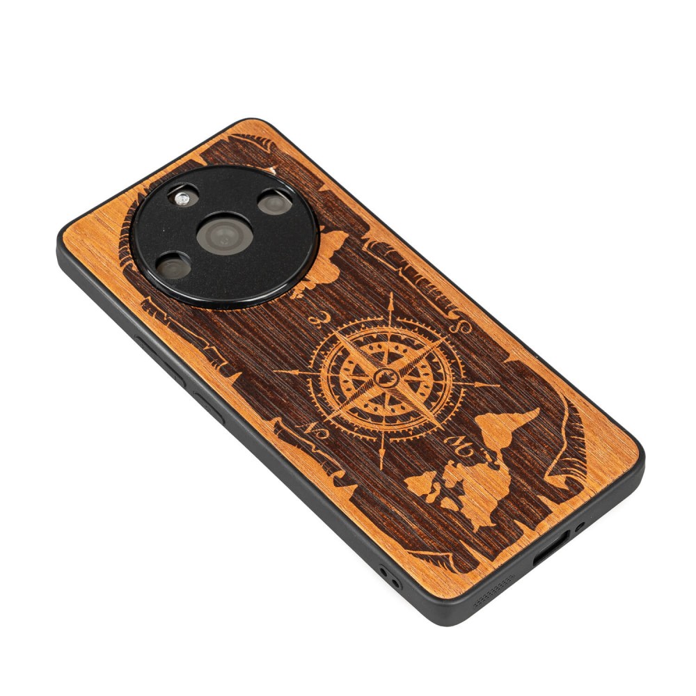 Drewniane Etui Bewood Realme 11 Pro 5G / 11 Pro Plus 5G RÓŻA WIATRÓW MERBAU (3)