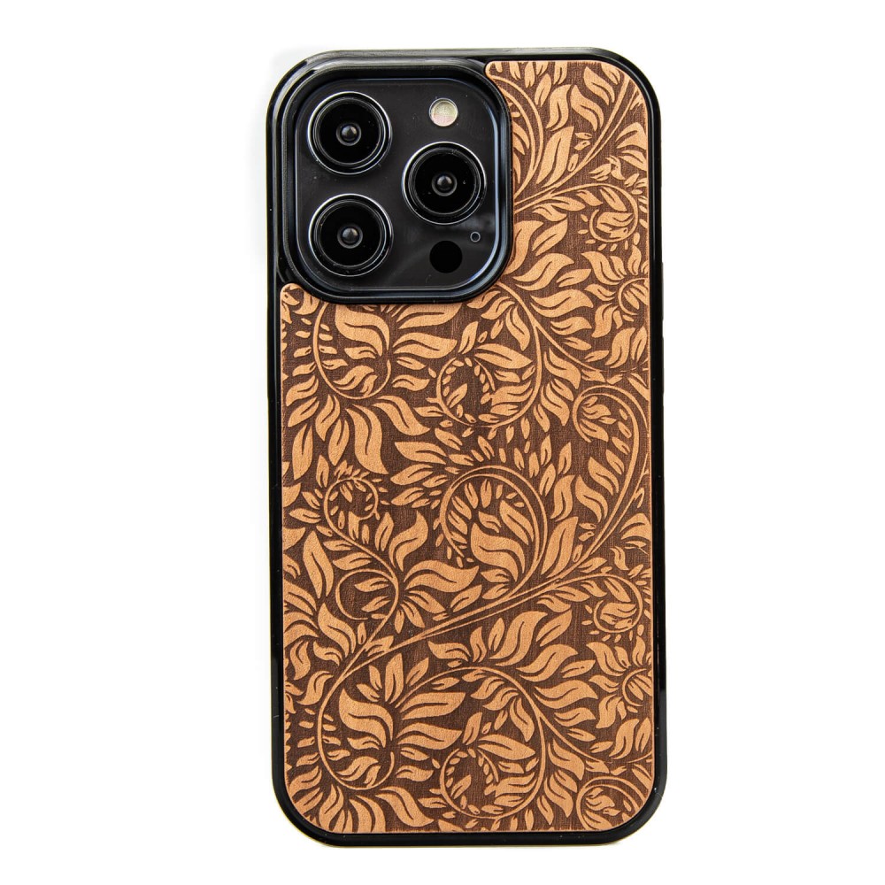 Drewniane Etui Bewood do iPhone 15 Pro LIŚCIE JABŁOŃ (1)
