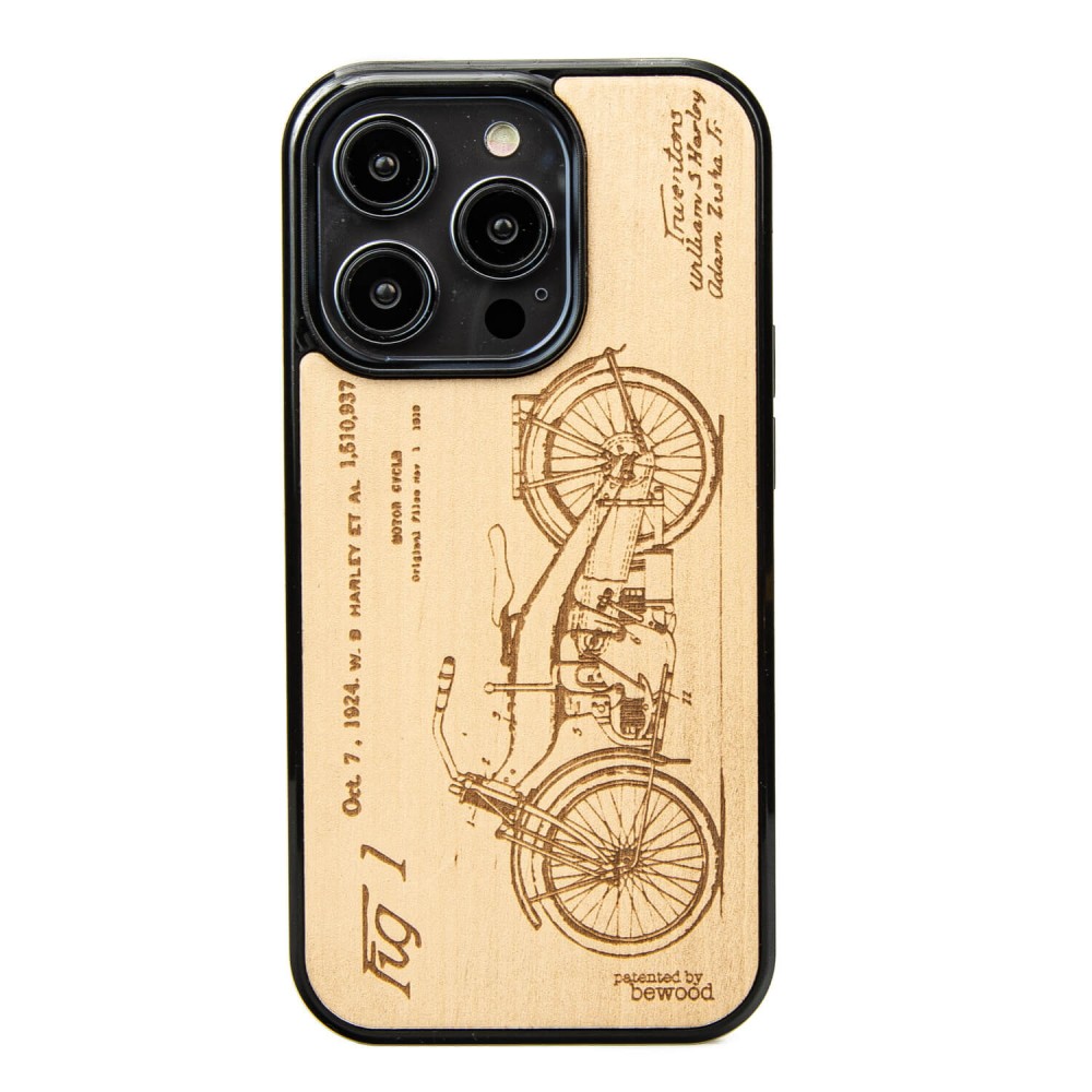 Drewniane Etui Bewood do iPhone 15 Pro HARLEY PATENT ANIEGRE (1)