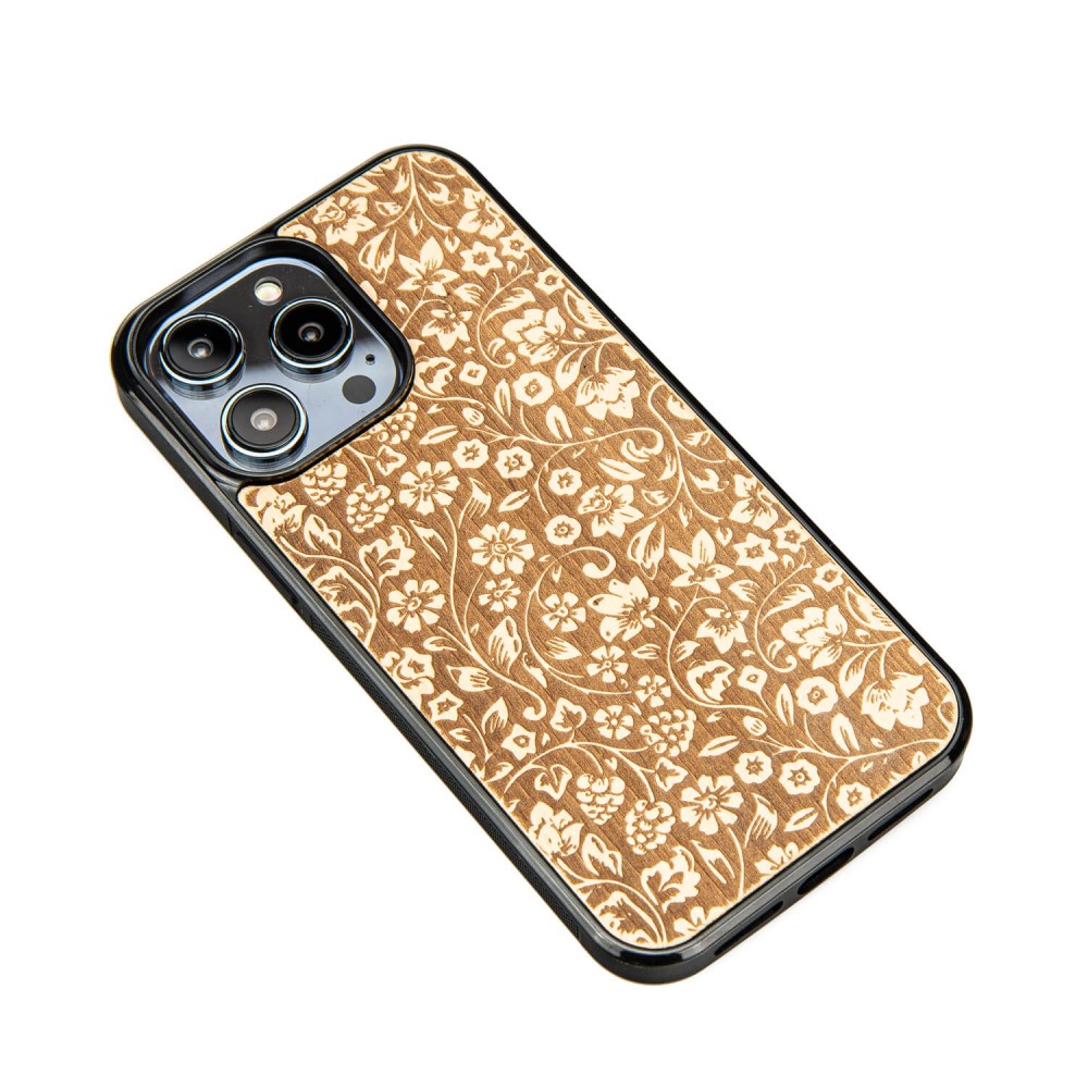 Drewniane Etui Bewood do iPhone 15 Pro Max KWIATY POLNE ANIEGRE (2)