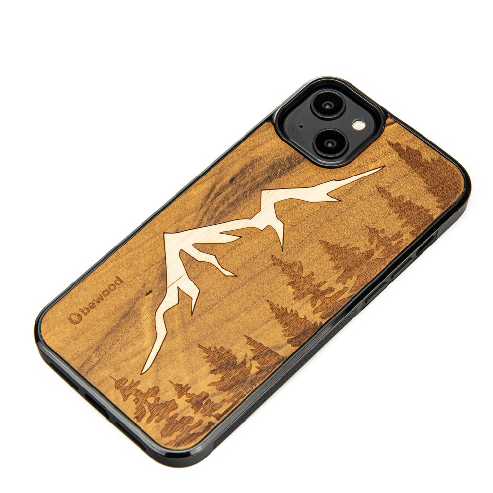 Apple iPhone 15 Plus Mountains Imbuia Bewood Wood Case (2)