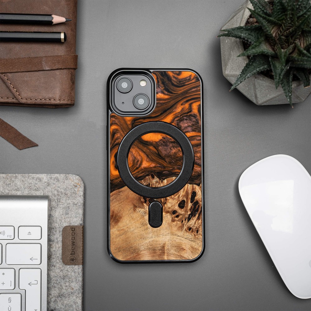 Etui Bewood Unique do iPhone 15 - Orange z MagSafe (3)