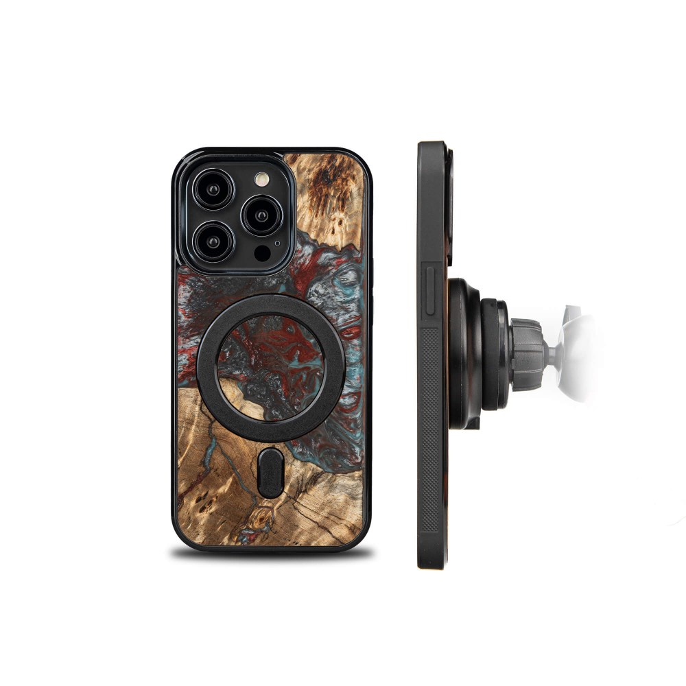 Etui Bewood Unique do iPhone 15 Pro - Planets - Pluton z MagSafe (2)