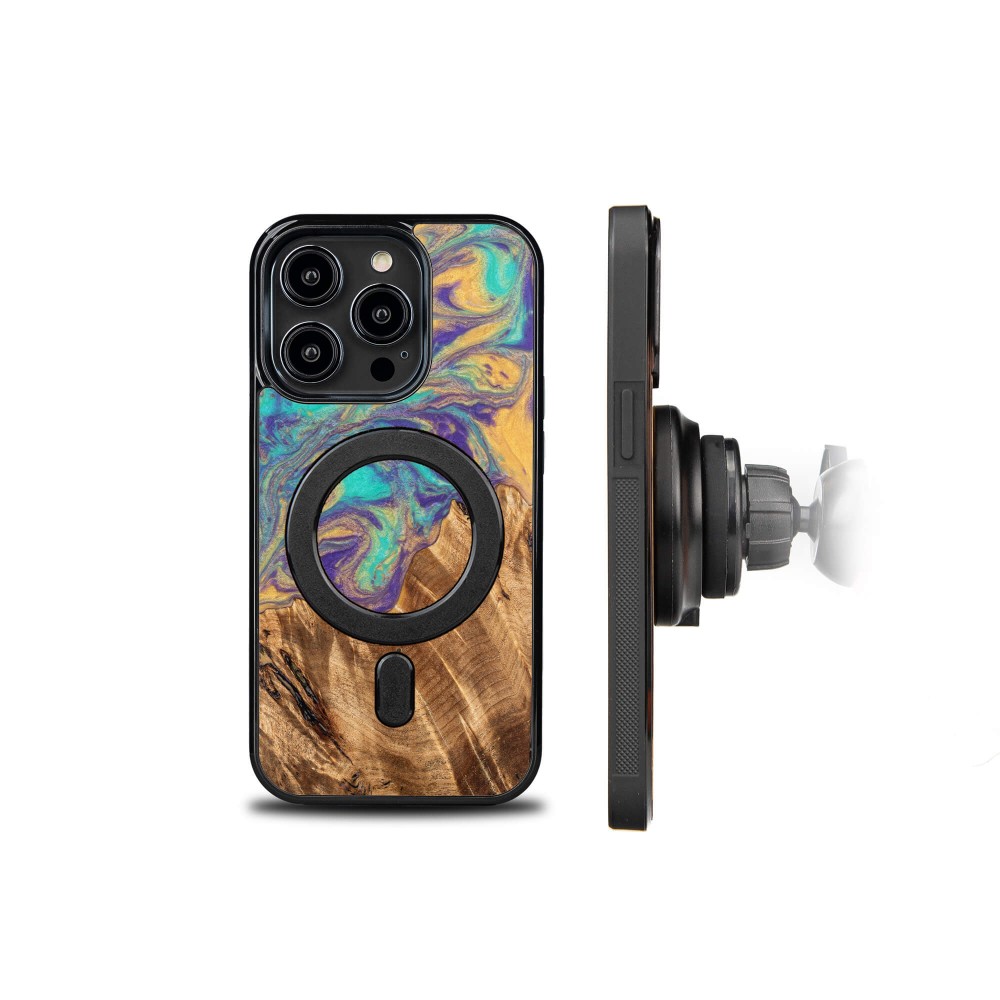 Etui Bewood Unique do iPhone 15 Pro - Planets - Merkury z MagSafe (2)