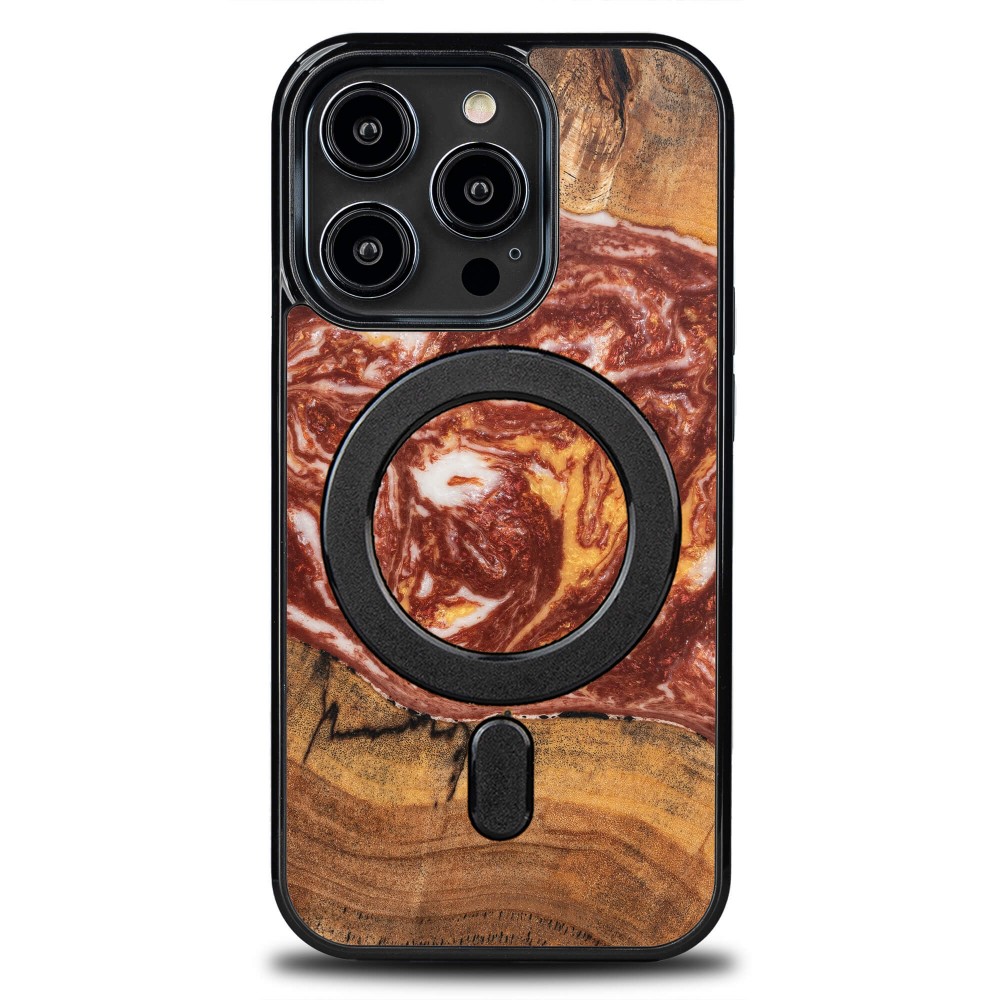 Etui Bewood Unique do iPhone 15 Pro - Planets - Mars z MagSafe (1)