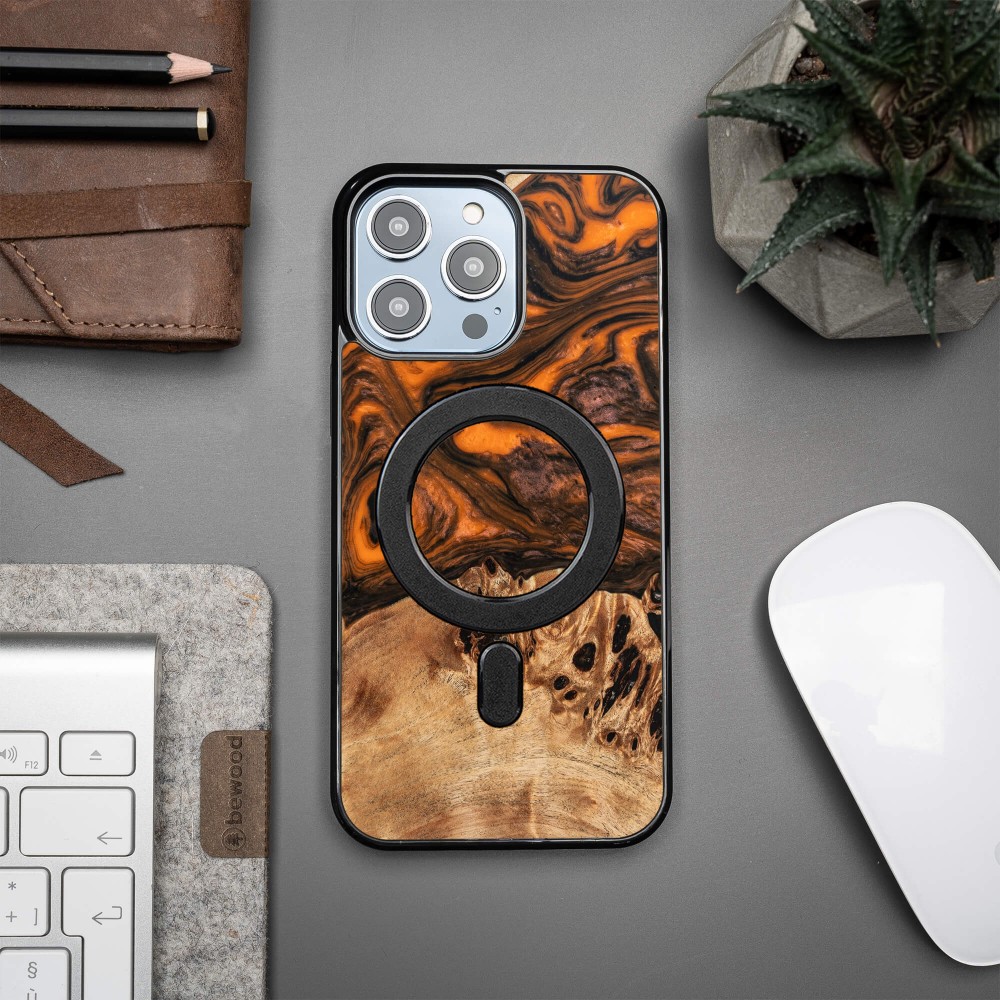 Etui Bewood Unique do iPhone 15 Pro Max - Orange z MagSafe (3)
