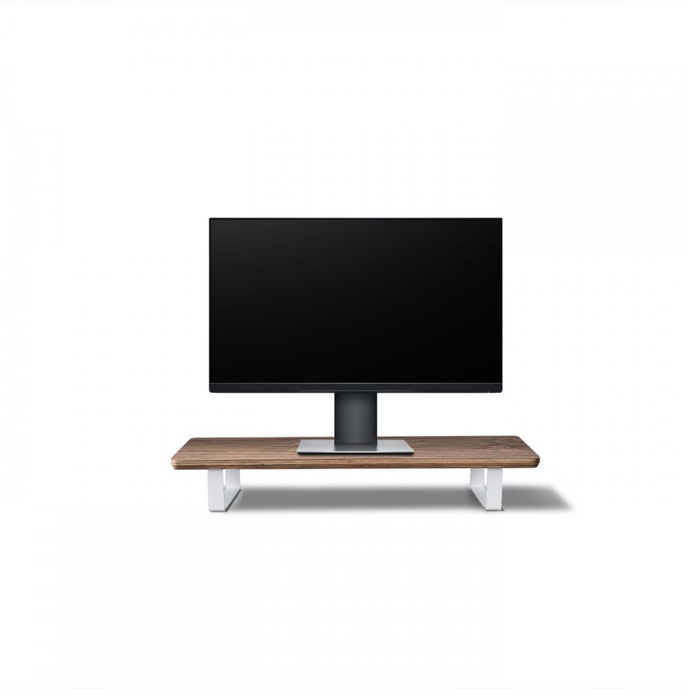 Podstawka pod monitor Bewood - White - Orzech Amerykański - Short (1)