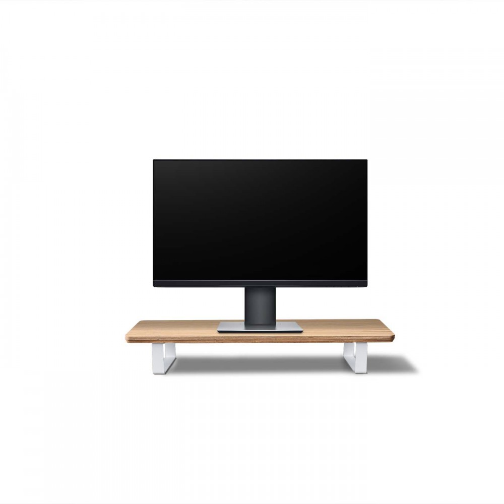 Podstawka pod monitor Bewood - White - Dąb - Short (1)