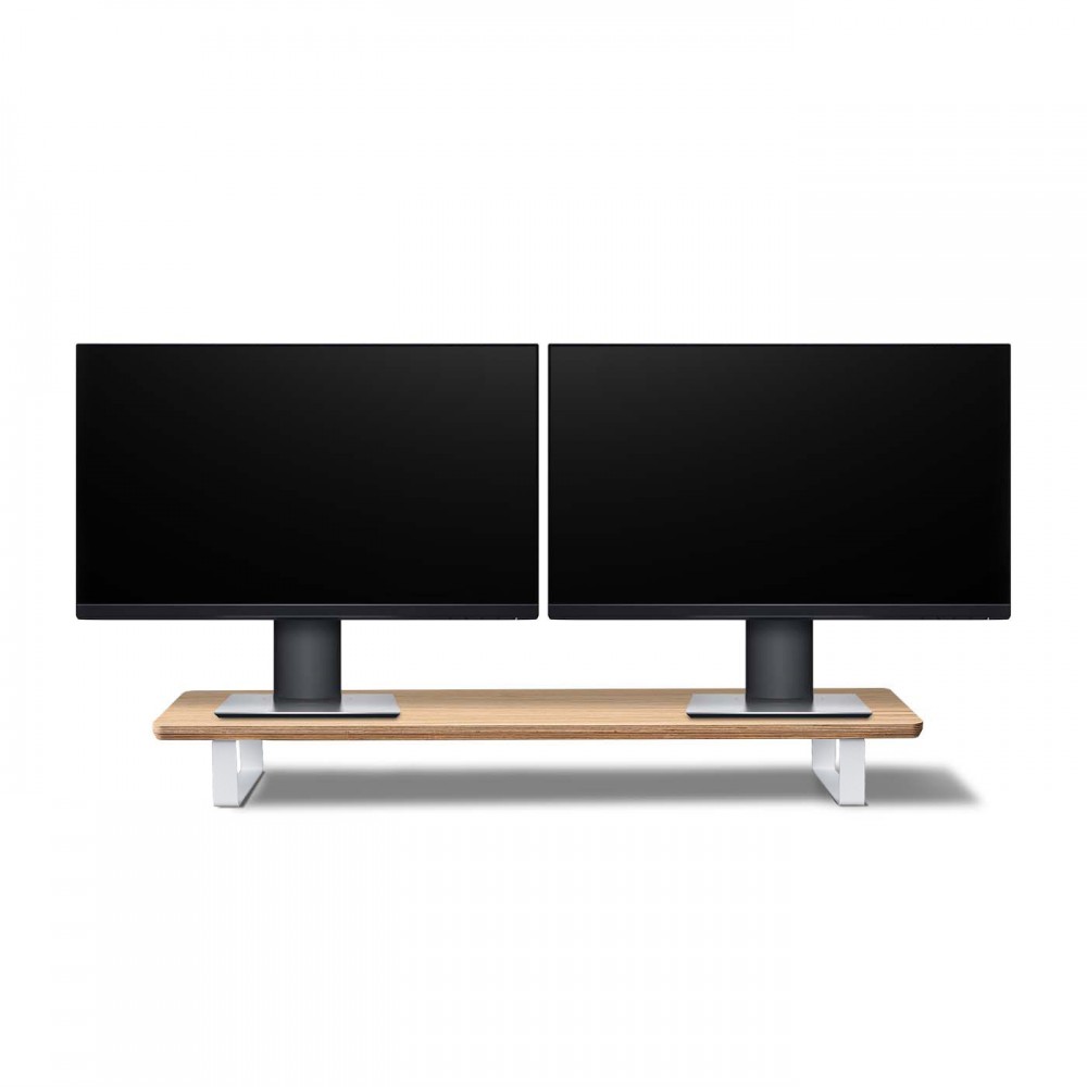 Podstawka pod monitor Bewood - White - Dąb - Long (1)