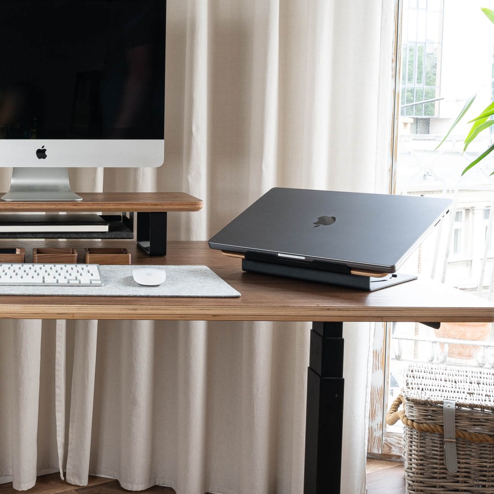 Podstawka pod laptop - Bewood Laptop Riser - Black - Orzech (4)
