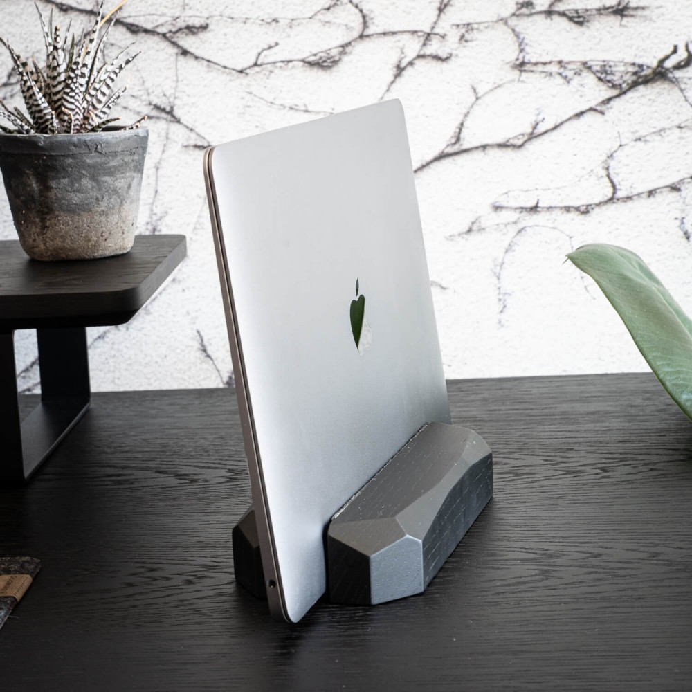 Bewood Laptop Stand - Geometric - Single - Black Oak (4)