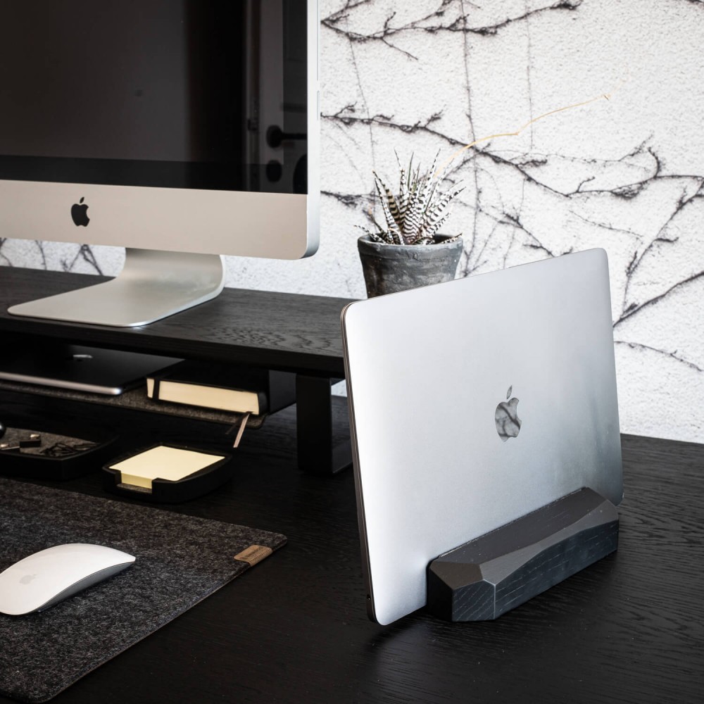 Bewood Laptop Stand - Geometric - Single - Black Oak (6)