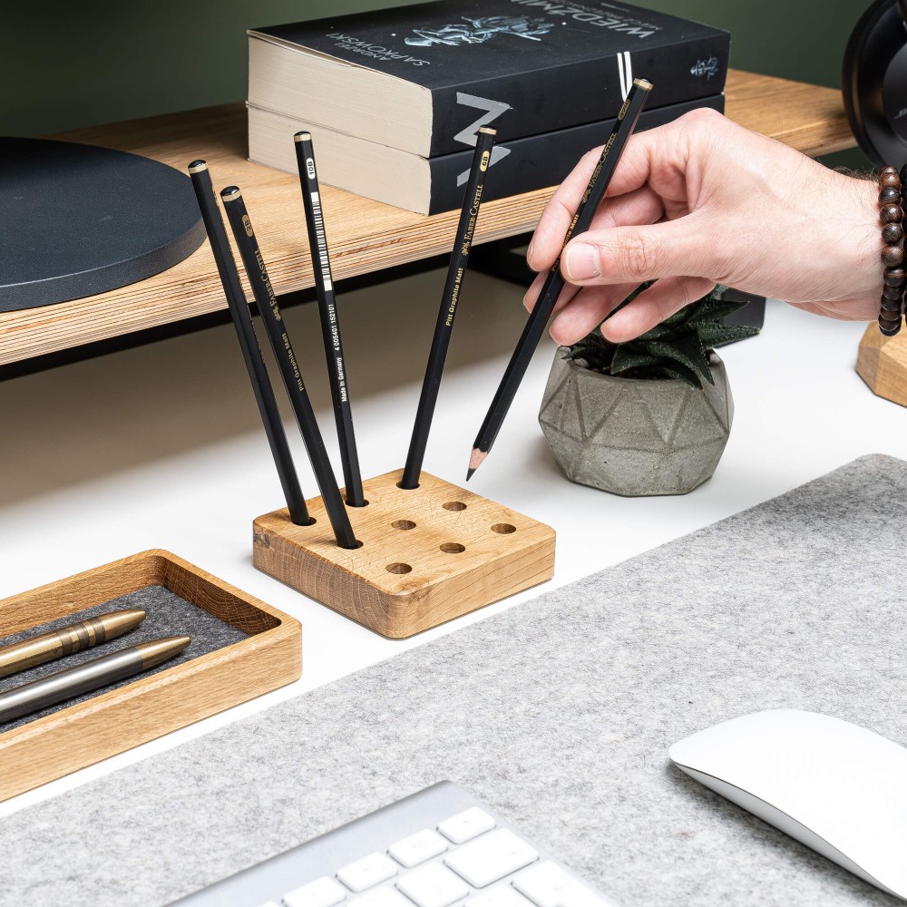 Organizer Drewniany Bewood - Pen Stand - Dąb (2)