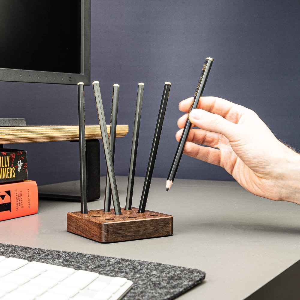 Organizer Drewniany Bewood - Pen Stand - Orzech (2)