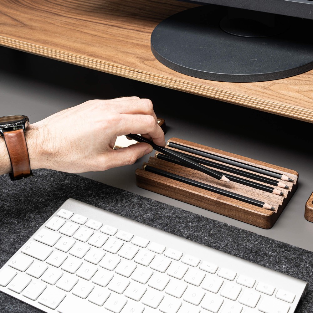Organizer Drewniany Bewood - Pen Holder - Orzech (2)