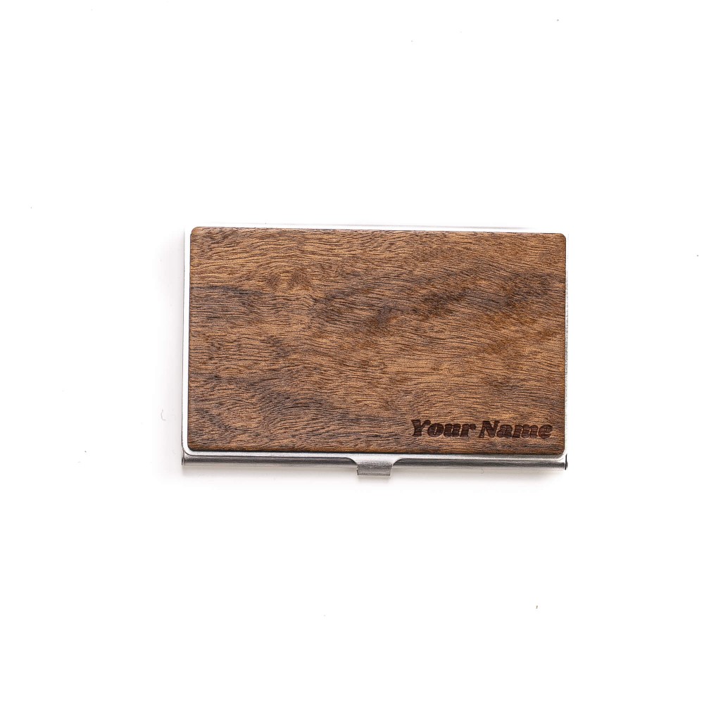 Personalizowany Wizytownik Drewniany Inox - Twój Napis - Zaprojektuj (5)