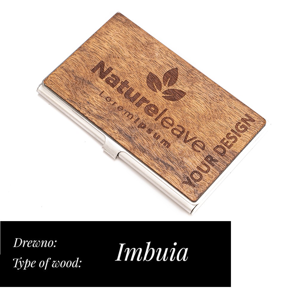 Personalized Wooden Business Card Holder Inox - Your Logo - Design (4)