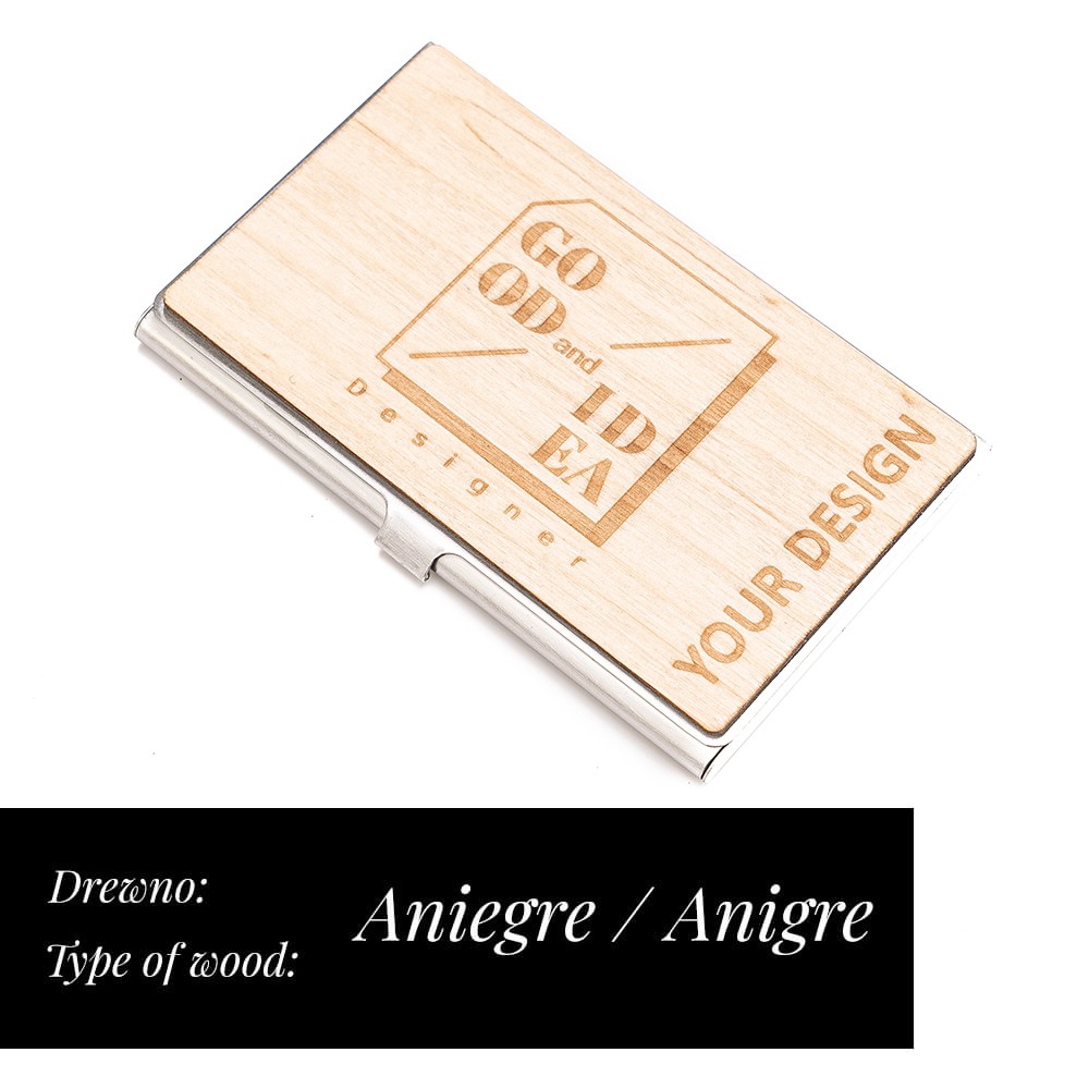 Personalized Wooden Business Card Holder Inox - Your Logo - Design (6)