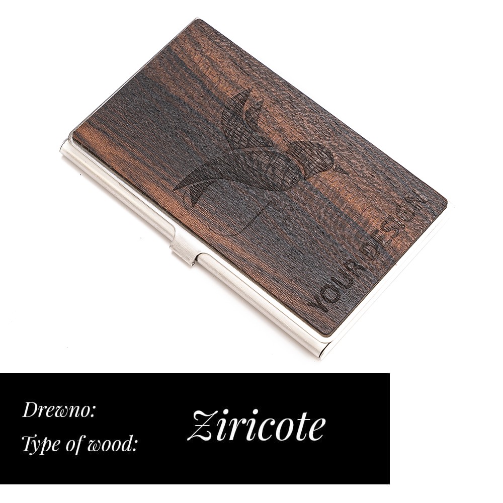Personalized Wooden Business Card Holder Inox - Your Logo - Design (10)