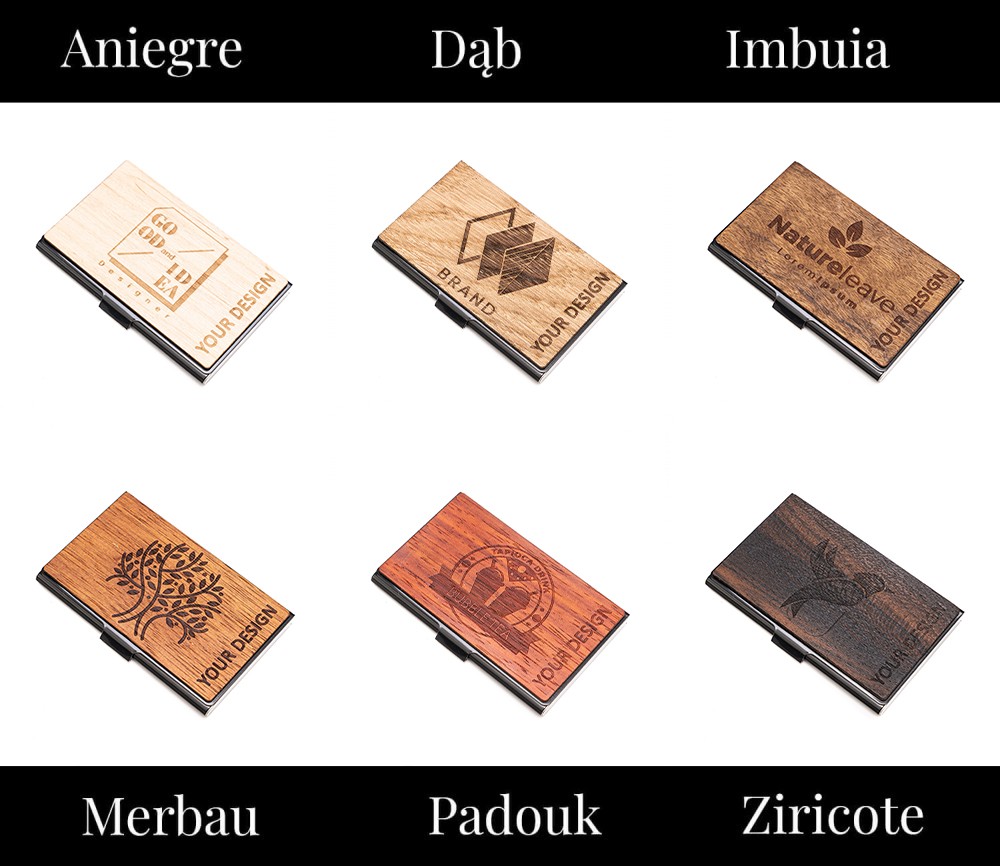 Personalized Wooden Business Card Holder Inox - Your Logo - Design (14)