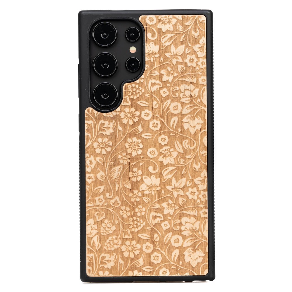 Drewniane Etui Bewood na Samsung Galaxy S24 Ultra KWIATY POLNE ANIEGRE (1)