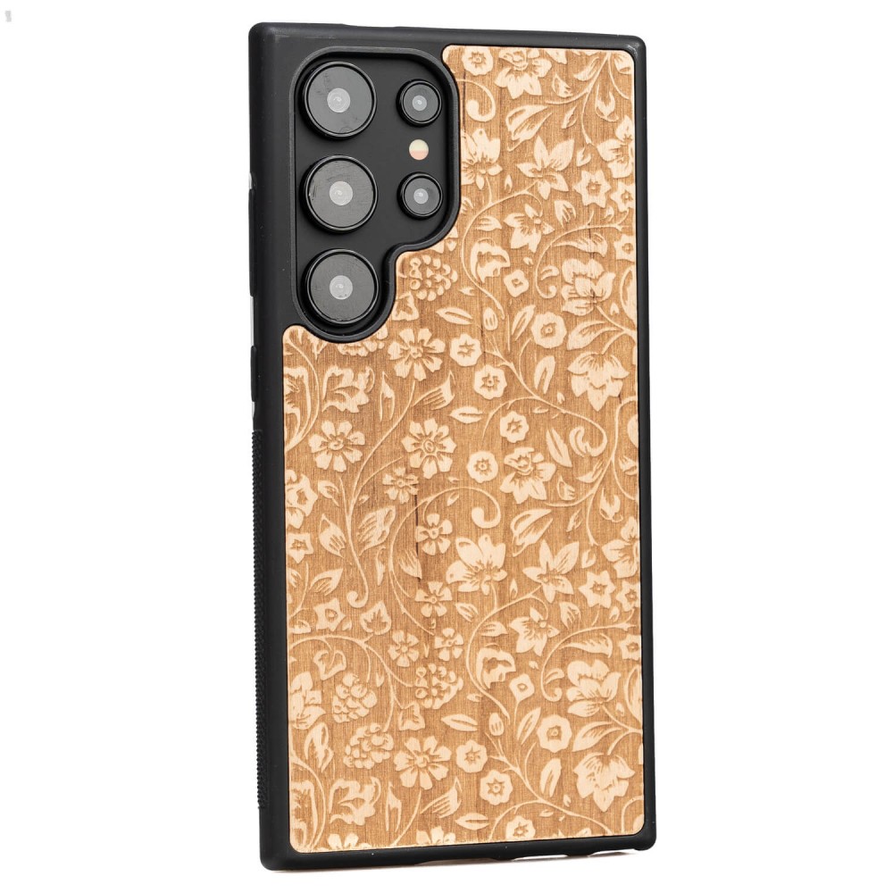 Drewniane Etui Bewood na Samsung Galaxy S24 Ultra KWIATY POLNE ANIEGRE (2)